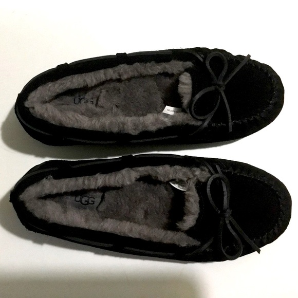 UGG Bella ll black suede moccasin loafers - Picture 3 of 10
